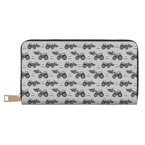 VOSERY Geldbörse für Damen, Leder, Bifold Multi-Karten-Geldbörse, Grau, Traktor, lange Geldbörse für Damen VOSERY Geldbörse für Damen, Leder, Bifold Multi-Karten-Geldbörse, Grau, Traktor, lange Geldbörse für Damen von VOSERY