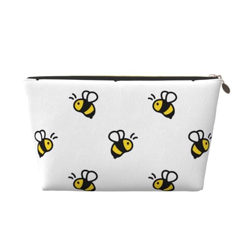 VOSERY Leder-Make-up-Tasche, Kosmetiktasche, Reise-Kulturbeutel für Damen, Honigbienen-Organizer, niedliche Make-up-Tasche, wasserdichte Make-up-Tasche von VOSERY
