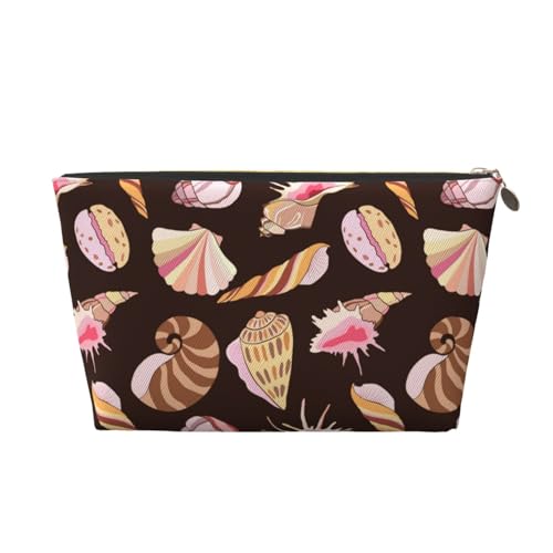 VOSERY Leder-Make-up-Tasche, Kosmetiktasche, Reise-Kulturbeutel für Damen, Muschel-Druck, Nr. 9030, Make-up-Tasche, Organizer, niedliche Make-up-Tasche, wasserdichte Make-up-Tasche von VOSERY