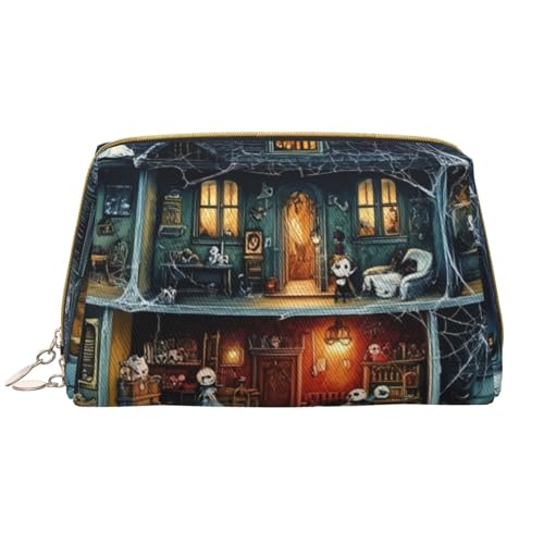 VOSERY Make-up-Tasche, Kosmetiktasche, Reise-Kulturbeutel für Damen, Halloween, gruseliges Puppenhaus-Make-up-Tasche, große Kapazität, Make-up-Tasche, Organizer, niedliche Make-up-Tasche, wasserdichte von VOSERY