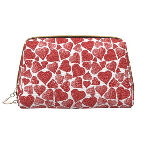 VOSERY Make-up-Tasche, Kosmetiktasche, Reise-Kulturbeutel für Damen, Herzen, Make-up-Tasche, große Kapazität, Make-up-Tasche, Organizer, niedliche Make-up-Tasche, wasserdichte Leder-Make-up-Tasche VOSERY Make-up-Tasche, Kosmetiktasche, Reise-Kulturbeutel für Damen, Herzen, Make-up-Tasche, große Kapazität, Make-up-Tasche, Organizer, niedliche Make-up-Tasche, wasserdichte Leder-Make-up-Tasche von VOSERY