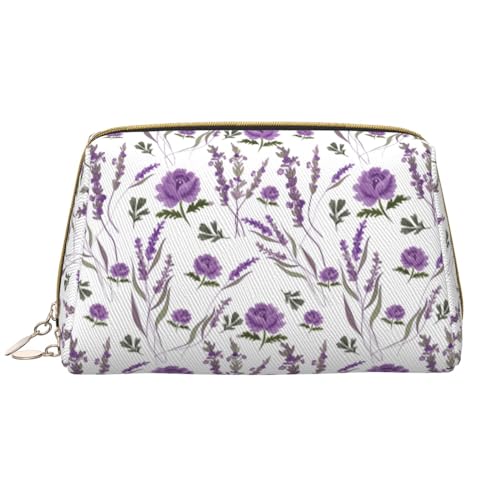 VOSERY Make-up-Tasche, Kosmetiktasche, Reise-Kulturbeutel für Damen, Lavendelblüten, Fujiman, große Kapazität, Make-up-Tasche, Organizer, niedliche Make-up-Tasche, wasserdicht, Leder von VOSERY