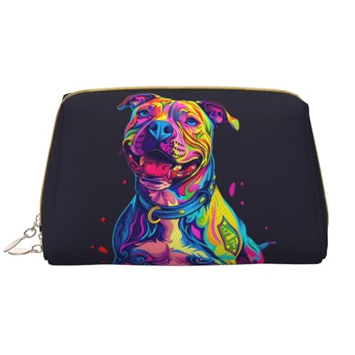 VOSERY Make-up-Tasche, Kosmetiktasche, Reise-Kulturbeutel für Damen, Neon-Pop-Art, Pitbull-Make-up-Tasche, große Kapazität, Make-up-Tasche, Organizer, niedliche Make-up-Tasche, wasserdichte VOSERY Make-up-Tasche, Kosmetiktasche, Reise-Kulturbeutel für Damen, Neon-Pop-Art, Pitbull-Make-up-Tasche, große Kapazität, Make-up-Tasche, Organizer, niedliche Make-up-Tasche, wasserdichte von VOSERY
