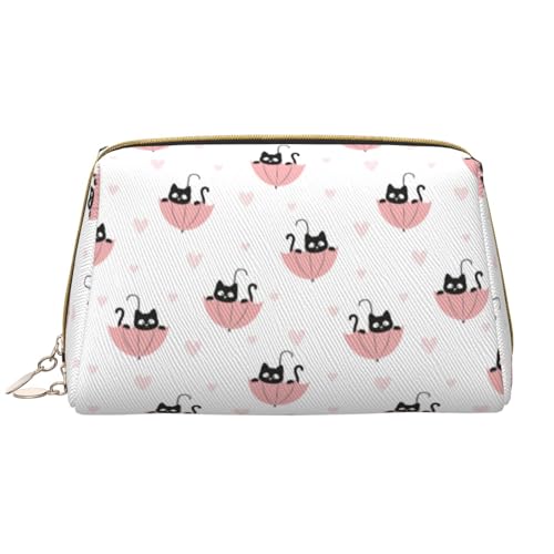 VOSERY Make-up-Tasche, Kosmetiktasche, Reise-Kulturbeutel für Damen, Regenschirm, Katze, Make-up-Tasche, große Kapazität, Make-up-Tasche, Organizer, niedliche Make-up-Tasche, wasserdichte von VOSERY