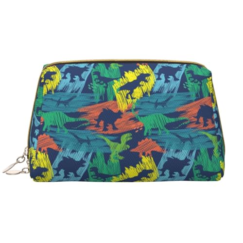 VOSERY Make-up-Tasche, Kosmetiktasche, Reise-Kulturbeutel für Damen, große Kapazität, Make-up-Tasche, Organizer, Camouflage-Dinosaurier-Druck, niedliche Make-up-Tasche, wasserdichte von VOSERY
