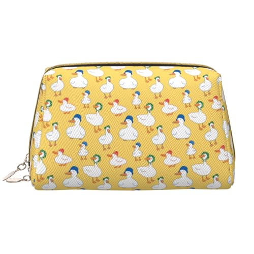 VOSERY Make-up-Tasche, Kosmetiktasche, Reise-Kulturbeutel für Damen, große Kapazität, Make-up-Tasche, Organizer, Cartoon, lustig, niedliche Ente mit Hut, Make-up-Tasche, niedliche Make-up-Tasche VOSERY Make-up-Tasche, Kosmetiktasche, Reise-Kulturbeutel für Damen, große Kapazität, Make-up-Tasche, Organizer, Cartoon, lustig, niedliche Ente mit Hut, Make-up-Tasche, niedliche Make-up-Tasche von VOSERY