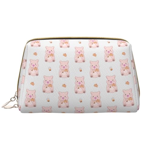 VOSERY Make-up-Tasche, Kosmetiktasche, Reise-Kulturbeutel für Damen, große Kapazität, Make-up-Tasche, Organizer, Cartoon-Kuchen, süßes Schwein, niedliche Make-up-Tasche, wasserdichte von VOSERY