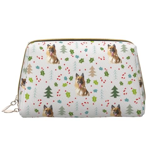 VOSERY Make-up-Tasche, Kosmetiktasche, Reise-Kulturbeutel für Damen, große Kapazität, Make-up-Tasche, Organizer, Deutscher Schäferhund, Weihnachts-Make-up-Tasche, niedliche Make-up-Tasche von VOSERY