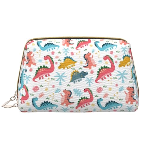 VOSERY Make-up-Tasche, Kosmetiktasche, Reise-Kulturbeutel für Damen, große Kapazität, Make-up-Tasche, Organizer, Dinosaurier-Druck, niedliche Make-up-Tasche, wasserdichte Leder-Make-up-Tasche von VOSERY