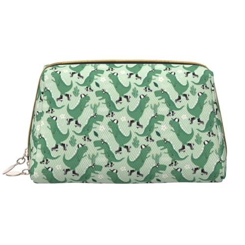 VOSERY Make-up-Tasche, Kosmetiktasche, Reise-Kulturbeutel für Damen, große Kapazität, Make-up-Tasche, Organizer, Dinosaurier auf Rollschuhlaufen, niedliche Make-up-Tasche, wasserdichte von VOSERY