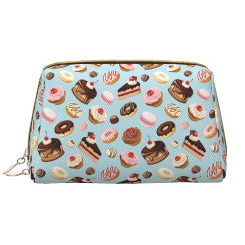VOSERY Make-up-Tasche, Kosmetiktasche, Reise-Kulturbeutel für Damen, große Kapazität, Make-up-Tasche, Organizer, Donut-Kuchen-Druck, niedliche Make-up-Tasche, wasserdichte Leder-Make-up-Tasche VOSERY Make-up-Tasche, Kosmetiktasche, Reise-Kulturbeutel für Damen, große Kapazität, Make-up-Tasche, Organizer, Donut-Kuchen-Druck, niedliche Make-up-Tasche, wasserdichte Leder-Make-up-Tasche von VOSERY