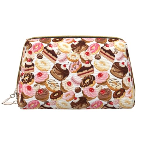 VOSERY Make-up-Tasche, Kosmetiktasche, Reise-Kulturbeutel für Damen, große Kapazität, Make-up-Tasche, Organizer, Donut-Kuchen-Drucke, Make-up-Tasche, niedliche Make-up-Tasche, wasserdichte VOSERY Make-up-Tasche, Kosmetiktasche, Reise-Kulturbeutel für Damen, große Kapazität, Make-up-Tasche, Organizer, Donut-Kuchen-Drucke, Make-up-Tasche, niedliche Make-up-Tasche, wasserdichte von VOSERY