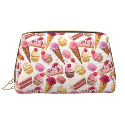 VOSERY Make-up-Tasche, Kosmetiktasche, Reise-Kulturbeutel für Damen, große Kapazität, Make-up-Tasche, Organizer, Eiscreme-Kuchen-Druck, rosa Make-up-Tasche, niedliche Make-up-Tasche, wasserdichte VOSERY Make-up-Tasche, Kosmetiktasche, Reise-Kulturbeutel für Damen, große Kapazität, Make-up-Tasche, Organizer, Eiscreme-Kuchen-Druck, rosa Make-up-Tasche, niedliche Make-up-Tasche, wasserdichte von VOSERY