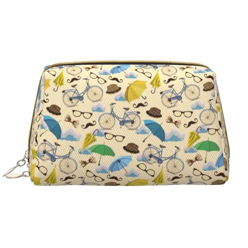 VOSERY Make-up-Tasche, Kosmetiktasche, Reise-Kulturbeutel für Damen, große Kapazität, Make-up-Tasche, Organizer, Fahrrad-Muster, Regenschirm, Make-up-Tasche, niedliche Make-up-Tasche, wasserdichte von VOSERY