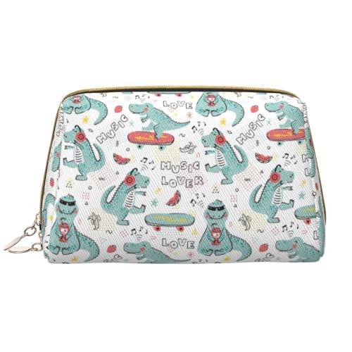 VOSERY Make-up-Tasche, Kosmetiktasche, Reise-Kulturbeutel für Damen, große Kapazität, Make-up-Tasche, Organizer, Musikliebhaber, Dinosaurier-Make-up-Tasche, niedliche Make-up-Tasche, wasserdichte von VOSERY