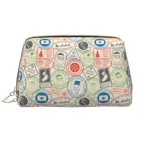 VOSERY Make-up-Tasche, Kosmetiktasche, Reise-Kulturbeutel für Damen, große Kapazität, Make-up-Tasche, Organizer, Postmarken-Muster, Weihnachts-Make-up-Tasche, niedliche Make-up-Tasche, wasserdichte von VOSERY