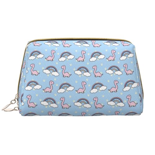VOSERY Make-up-Tasche, Kosmetiktasche, Reise-Kulturbeutel für Damen, große Kapazität, Make-up-Tasche, Organizer, Regenbogen-Dinosaurier-Make-up-Tasche, niedliche Make-up-Tasche, wasserdichte von VOSERY