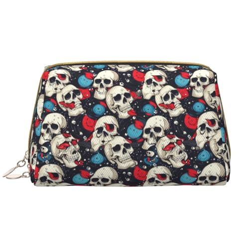 VOSERY Make-up-Tasche, Kosmetiktasche, Reise-Kulturbeutel für Damen, große Kapazität, Make-up-Tasche, Organizer, Rock-Rekord-Totenkopf-Künstler, niedliche Make-up-Tasche, wasserdichte von VOSERY