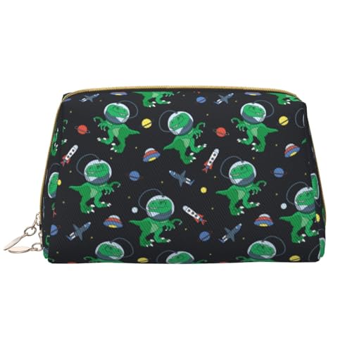 VOSERY Make-up-Tasche, Kosmetiktasche, Reise-Kulturbeutel für Damen, große Kapazität, Make-up-Tasche, Organizer, Weltraum, Dinosaurier-Rakete, Make-up-Tasche, niedliche Make-up-Tasche, wasserdichte von VOSERY