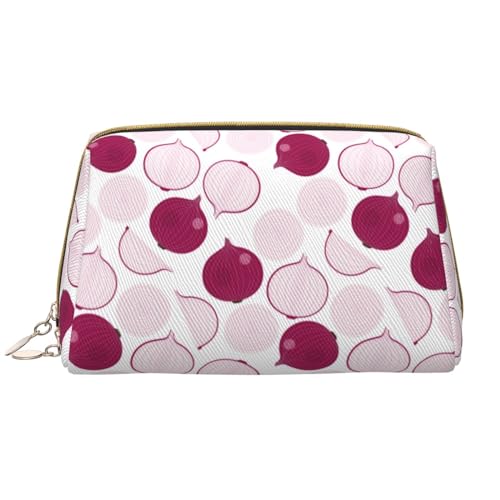 VOSERY Make-up-Tasche, Kosmetiktasche, Reise-Kulturbeutel für Damen, große Kapazität, Make-up-Tasche, Organizer, Zwiebel-Violett, niedliche Make-up-Tasche, wasserdichte Leder-Make-up-Tasche VOSERY Make-up-Tasche, Kosmetiktasche, Reise-Kulturbeutel für Damen, große Kapazität, Make-up-Tasche, Organizer, Zwiebel-Violett, niedliche Make-up-Tasche, wasserdichte Leder-Make-up-Tasche von VOSERY