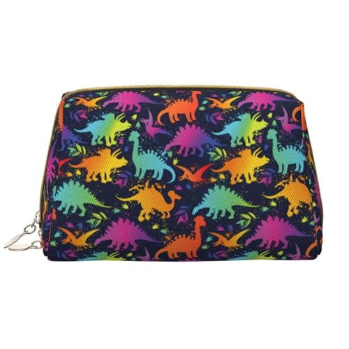 VOSERY Make-up-Tasche, Kosmetiktasche, Reise-Kulturbeutel für Damen, große Kapazität, Make-up-Tasche, Organizer, bunte Dinosaurier-C-Make-up-Tasche, niedliche Make-up-Tasche, wasserdichte von VOSERY