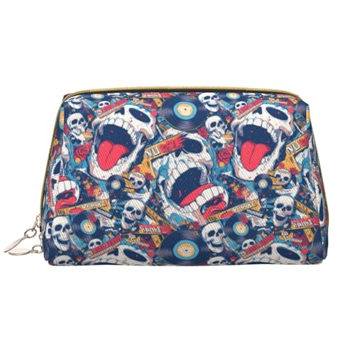 VOSERY Make-up-Tasche, Kosmetiktasche, Reise-Kulturbeutel für Damen, große Kapazität, Make-up-Tasche, Organizer, coole Rock-Totenkopf-Make-up-Tasche, niedliche Make-up-Tasche, wasserdichte von VOSERY