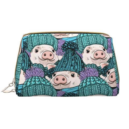 VOSERY Make-up-Tasche, Kosmetiktasche, Reise-Kulturbeutel für Damen, große Kapazität, Make-up-Tasche, Organizer, modern, niedlicher Hut, Schwein, niedliche Make-up-Tasche, wasserdichte VOSERY Make-up-Tasche, Kosmetiktasche, Reise-Kulturbeutel für Damen, große Kapazität, Make-up-Tasche, Organizer, modern, niedlicher Hut, Schwein, niedliche Make-up-Tasche, wasserdichte von VOSERY