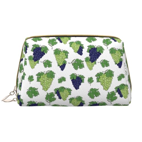 VOSERY Make-up-Tasche, Kosmetiktasche, Reise-Kulturbeutel für Damen, große Kapazität, Make-up-Tasche, Organizer, niedlich, Traubenblau, Grün, Make-up-Tasche, wasserdicht, Leder von VOSERY