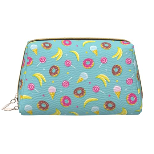 VOSERY Make-up-Tasche, Kosmetiktasche, Reise-Kulturbeutel für Damen, große Kapazität, Make-up-Tasche, Organizer, niedliche Bananen-Süßigkeiten-Eiscreme-Make-up-Tasche, niedliche Make-up-Tasche von VOSERY