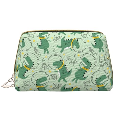 VOSERY Make-up-Tasche, Kosmetiktasche, Reise-Kulturbeutel für Damen, große Kapazität, Make-up-Tasche, Organizer, niedliche Dinosaurier-im Weltraum, niedliche Make-up-Tasche, wasserdichte von VOSERY