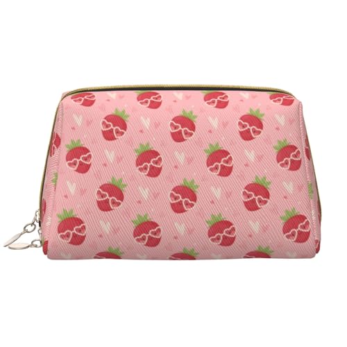 VOSERY Make-up-Tasche, Kosmetiktasche, Reise-Kulturbeutel für Damen, große Kapazität, Make-up-Tasche, Organizer, niedliche Erdbeer-Sonnenbrille, niedliche Make-up-Tasche, wasserdichte VOSERY Make-up-Tasche, Kosmetiktasche, Reise-Kulturbeutel für Damen, große Kapazität, Make-up-Tasche, Organizer, niedliche Erdbeer-Sonnenbrille, niedliche Make-up-Tasche, wasserdichte von VOSERY