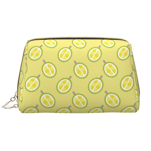 VOSERY Make-up-Tasche, Kosmetiktasche, Reise-Kulturbeutel für Damen, große Kapazität, Make-up-Tasche, Organizer, niedliche Make-up-Tasche, wasserdicht, Leder, Gelb von VOSERY