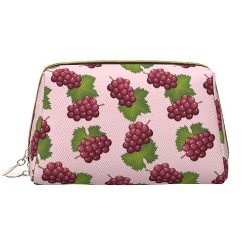 VOSERY Make-up-Tasche, Kosmetiktasche, Reise-Kulturbeutel für Damen, große Kapazität, Make-up-Tasche, Organizer, niedliche Make-up-Tasche, wasserdicht, Leder, Violett / Grün von VOSERY