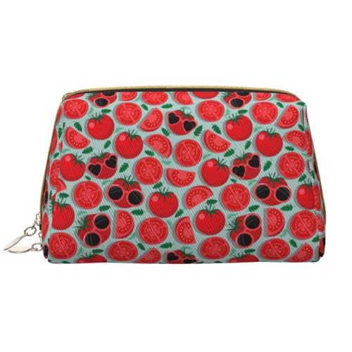 VOSERY Make-up-Tasche, Kosmetiktasche, Reise-Kulturbeutel für Damen, große Kapazität, Make-up-Tasche, Organizer, niedliche Tomaten-Liebe-Sonnenbrille, Make-up-Tasche, niedliche Make-up-Tasche VOSERY Make-up-Tasche, Kosmetiktasche, Reise-Kulturbeutel für Damen, große Kapazität, Make-up-Tasche, Organizer, niedliche Tomaten-Liebe-Sonnenbrille, Make-up-Tasche, niedliche Make-up-Tasche von VOSERY
