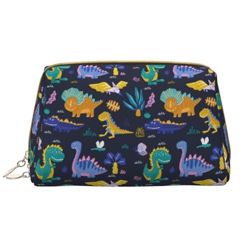 VOSERY Make-up-Tasche, Kosmetiktasche, Reise-Kulturbeutel für Damen, große Kapazität, Make-up-Tasche, Organizer, niedlicher Cartoon-Dinosaurier-Druck, niedliche Make-up-Tasche, wasserdichte von VOSERY
