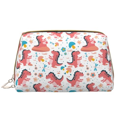 VOSERY Make-up-Tasche, Kosmetiktasche, Reise-Kulturbeutel für Damen, große Kapazität, Make-up-Tasche, Organizer, niedlicher Dinosaurier-rosa Make-up-Tasche, niedliche Make-up-Tasche, wasserdichte von VOSERY