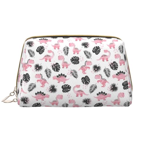 VOSERY Make-up-Tasche, Kosmetiktasche, Reise-Kulturbeutel für Damen, große Kapazität, Make-up-Tasche, Organizer, niedlicher rosa Dinosaurier, niedliche Make-up-Tasche, wasserdichte von VOSERY