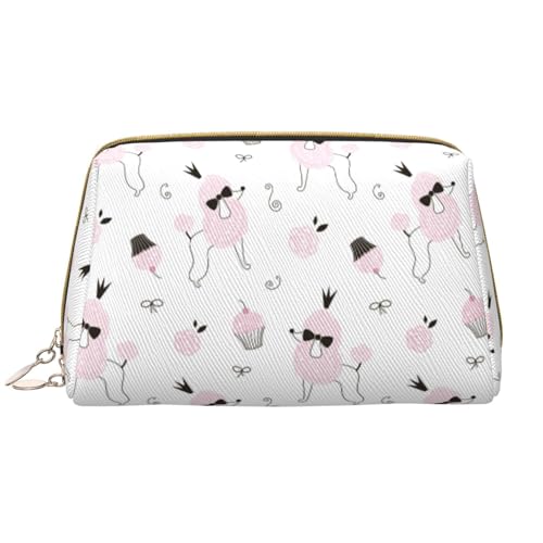VOSERY Make-up-Tasche, Kosmetiktasche, Reise-Kulturbeutel für Frauen, Cartoon-süßer Pudel, rosa Kuchen, Make-up-Tasche, große Kapazität, Make-up-Tasche, Organizer, niedliche Make-up-Tasche VOSERY Make-up-Tasche, Kosmetiktasche, Reise-Kulturbeutel für Frauen, Cartoon-süßer Pudel, rosa Kuchen, Make-up-Tasche, große Kapazität, Make-up-Tasche, Organizer, niedliche Make-up-Tasche von VOSERY