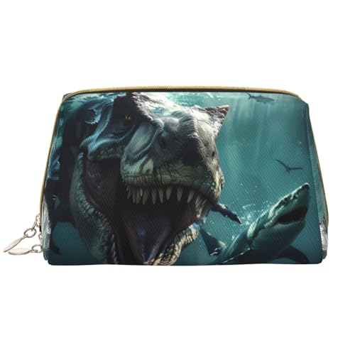 VOSERY Make-up-Tasche, Kosmetiktasche, Reise-Kulturbeutel für Frauen, Unterwasser-Dinosaurier-Hai, Make-up-Tasche, große Kapazität, Make-up-Tasche, Organizer, niedliche Make-up-Tasche, wasserdichte von VOSERY