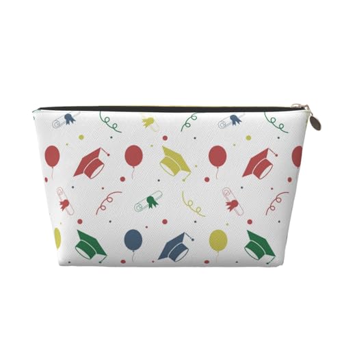 VOSERY Make-up-Tasche aus Leder, Kosmetiktasche, Reise-Kulturbeutel für Damen, Abschlusshut, Make-up-Tasche, Organizer, niedliche Make-up-Tasche, wasserdichte Make-up-Tasche von VOSERY