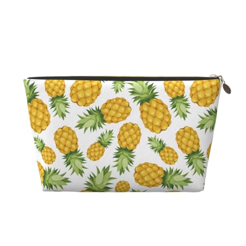 VOSERY Make-up-Tasche aus Leder, Kosmetiktasche, Reise-Kulturbeutel für Damen, Ananas-Druck, Make-up-Tasche, Organizer, niedliche Make-up-Tasche, wasserdichte Make-up-Tasche von VOSERY