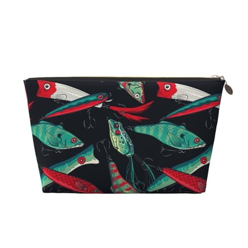 VOSERY Make-up-Tasche aus Leder, Kosmetiktasche, Reise-Kulturbeutel für Damen, Angelköder, Make-up-Tasche, Organizer, niedliche Make-up-Tasche, wasserdichte Make-up-Tasche von VOSERY