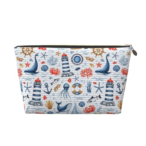 VOSERY Make-up-Tasche aus Leder, Kosmetiktasche, Reise-Kulturbeutel für Damen, Aquarell-Make-up-Tasche, Organizer, niedliche Make-up-Tasche, wasserdichte Make-up-Tasche von VOSERY