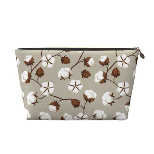 VOSERY Make-up-Tasche aus Leder, Kosmetiktasche, Reise-Kulturbeutel für Damen, Baumwollbaum-Make-up-Tasche, Organizer, niedliche Make-up-Tasche, wasserdichte Make-up-Tasche von VOSERY