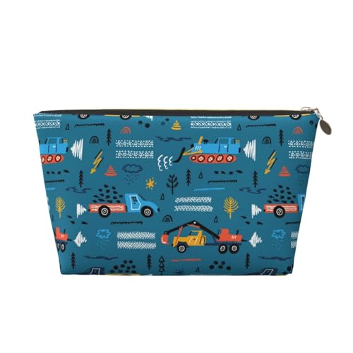 VOSERY Make-up-Tasche aus Leder, Kosmetiktasche, Reise-Kulturbeutel für Damen, Bauwagen, Make-up-Tasche, Organizer, niedliche Make-up-Tasche, wasserdichte Make-up-Tasche von VOSERY