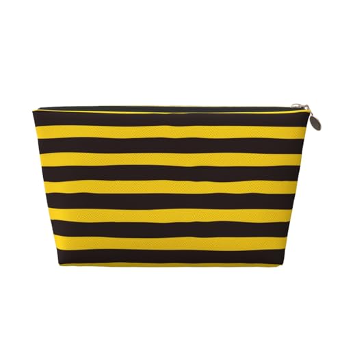 VOSERY Make-up-Tasche aus Leder, Kosmetiktasche, Reise-Kulturbeutel für Damen, Bienenstreifen, Make-up-Tasche, Organizer, niedliche Make-up-Tasche, wasserdichte Make-up-Tasche von VOSERY