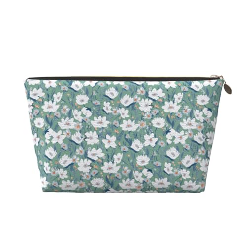 VOSERY Make-up-Tasche aus Leder, Kosmetiktasche, Reise-Kulturbeutel für Damen, Blumen-Make-up-Tasche, Organizer, niedliche Make-up-Tasche, wasserdichte Make-up-Tasche von VOSERY