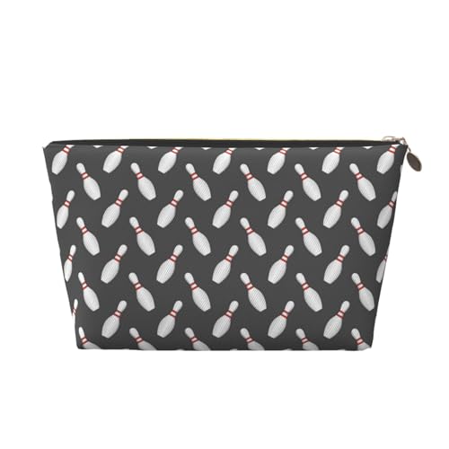 VOSERY Make-up-Tasche aus Leder, Kosmetiktasche, Reise-Kulturbeutel für Damen, Bowlingnadeln, Make-up-Tasche, Organizer, niedliche Make-up-Tasche, wasserdichte Make-up-Tasche von VOSERY