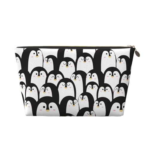 VOSERY Make-up-Tasche aus Leder, Kosmetiktasche, Reise-Kulturbeutel für Damen, Cartoon-Pinguin-Make-up-Tasche, Organizer, niedliche Make-up-Tasche, wasserdichte Make-up-Tasche von VOSERY