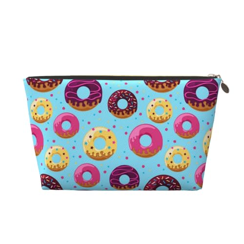 VOSERY Make-up-Tasche aus Leder, Kosmetiktasche, Reise-Kulturbeutel für Damen, Donuts, Make-up-Tasche, Organizer, niedliche Make-up-Tasche, wasserdichte Make-up-Tasche von VOSERY